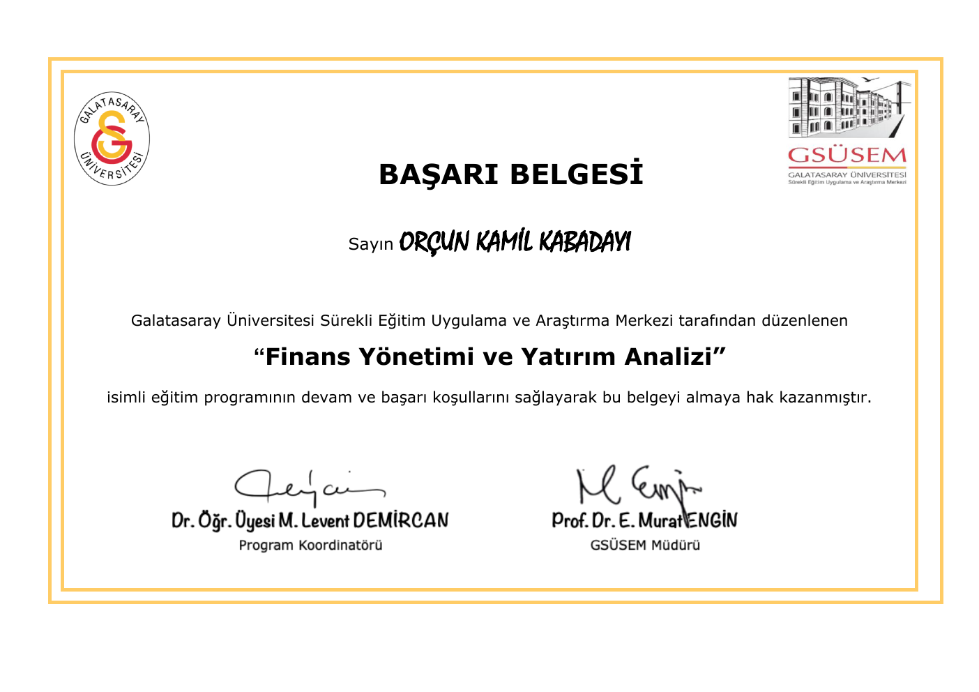 Finans Yönetimi ve Yatırım Analizi