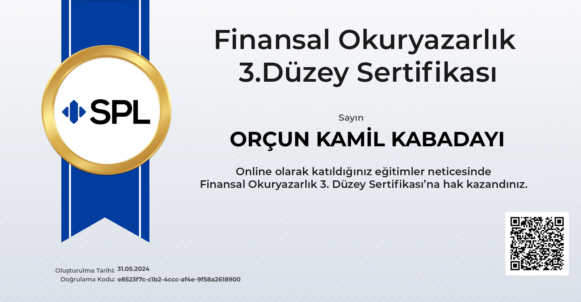 Finansal Okuryazarlık 3. Düzey Sertifikası